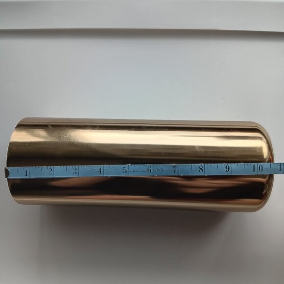 Gold Cylinder Metal Vase 10" H 4" W Lightweight Threshold Holiday Metallic Decor - Picture 2 of 6